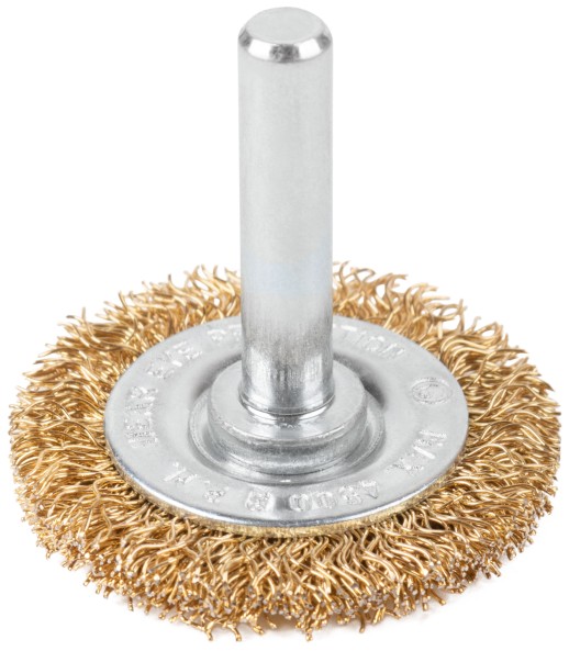 Щетка для дрели, тип "Плоская", латунированная витая проволока 0,3 мм, 38 мм, CUTOP Profi