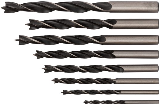 Набор сверл по дереву, ПВХ конверт, 8 шт.(3-4-5-6-7-8-9-10 мм)