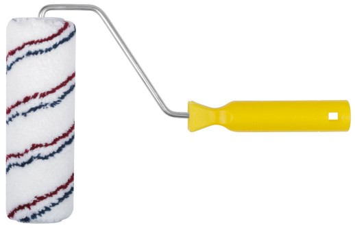 Валик микроволокно, белый с красной и синей полосками, диам. 40/63 мм; ворс 12 мм, 180 мм