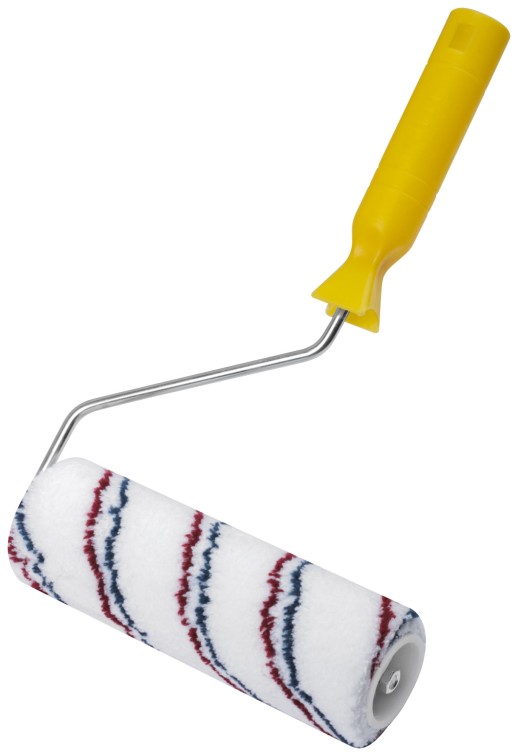 Валик микроволокно, белый с красной и синей полосками, диам. 40/63 мм; ворс 12 мм, 180 мм