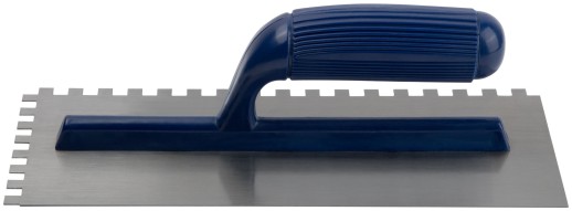 Гладилка стальная, пластиковая ручка 280х130 мм, зубчатая, зуб 8х8 мм