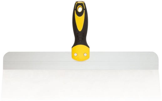 Шпатель фасадный нержавеющий Профи, прорезиненная ручка с метал.бойком 400 мм