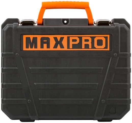 MAX-PRO Дрель-Шуруповерт аккумуляторная 14,4 В; 0-350/0-1250об/мин; 10мм; 28Нм; 2 батареи (Li-Ion) х1,5Ач; 15+1; 1ч.; регулировка оборотов; резиновые