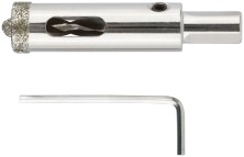 Коронка кольцевая по керамограниту, камню и кафелю алмазная с центровочным сверлом 16х70 мм