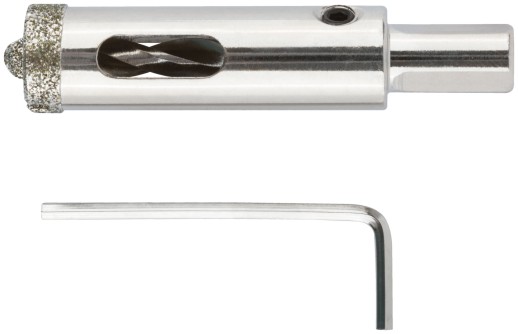 Коронка кольцевая по керамограниту, камню и кафелю алмазная с центровочным сверлом 16х70 мм