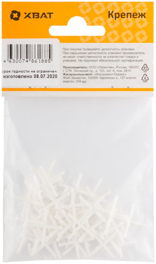 Крестики для кафеля 1,5 мм (фасовка 50 шт.)