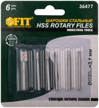 Шарошки-мини стальные по металлу, 6 шт.