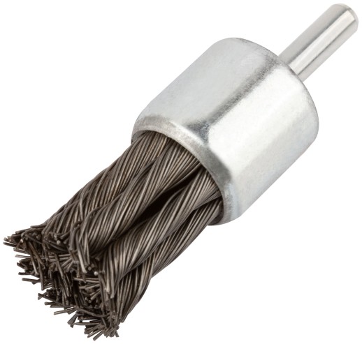 Корщетка-венчик, со штифтом, стальная витая проволока 28 мм