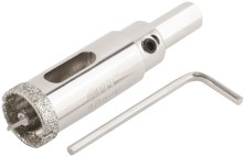 Коронка кольцевая по керамограниту, камню и кафелю алмазная с центровочным сверлом 18х70 мм