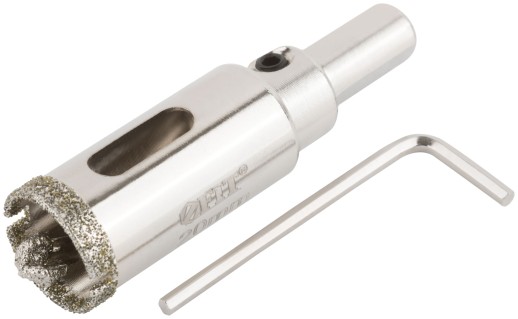 Коронка кольцевая по керамограниту, камню и кафелю алмазная с центровочным сверлом 20х70 мм