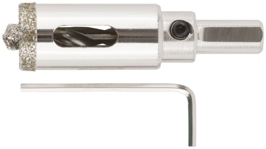 Коронка кольцевая по керамограниту, камню и кафелю алмазная с центровочным сверлом 20х70 мм