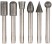 Шарошки усиленная сталь с алмазным напылением, штифт диам. 6 мм, 6 шт.