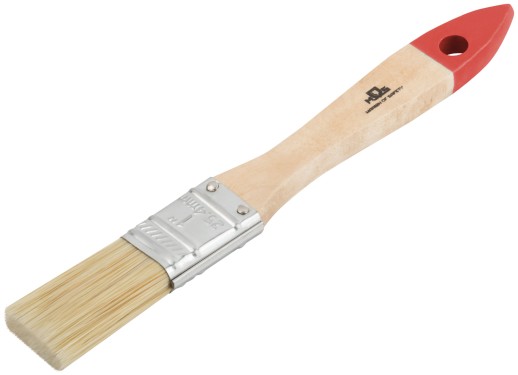 Кисть флейцевая, натур. cветлая щетина, деревянная ручка 1" (25 мм)