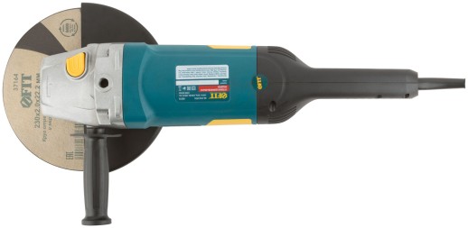 Шлифмашина угловая 2500 Вт; 6500 об/мин; КлК 230 мм; тяж; б/с щеток; рез.накл.; плав.пуск; арм.ротор; кор.