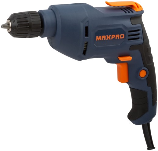 MAX-PRO Дрель электрическая 450 Вт; 0-2700 об/мин; быстрозажимной патрон 0,8-10 мм; 1,1 кг; резиновые вставки; кор.