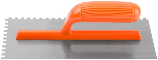 Гладилка стальная с пластиковой ручкой, 280х130 мм зубчатая, зуб 6х6 мм