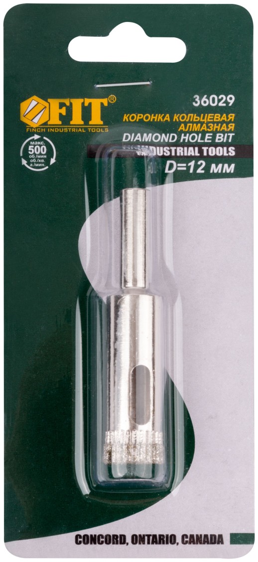 Коронка алмазная кольцевая для стекла / кафеля 12 мм