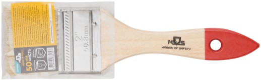 Кисть флейцевая, натур. cветлая щетина, деревянная ручка 2" (50 мм)