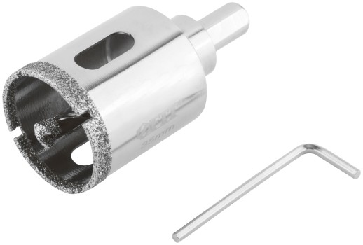 Коронка кольцевая по керамограниту, камню и кафелю алмазная с центровочным сверлом 35х70 мм