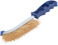 Щетка зачистная, латунированная витая проволока 0,3 мм, пластиковая ручка, 250 мм, CUTOP Profi