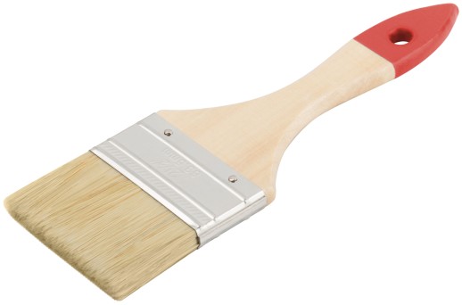 Кисть флейцевая, натур. cветлая щетина, деревянная ручка 2,5" (63 мм)