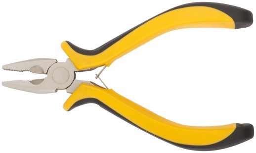 Плоскогубцы комбинированные "мини" Профи, никелированное покрытие, черн.-желт.мягк. ручки 125 мм