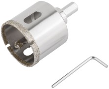 Коронка кольцевая по керамограниту, камню и кафелю алмазная с центровочным сверлом 45х70 мм