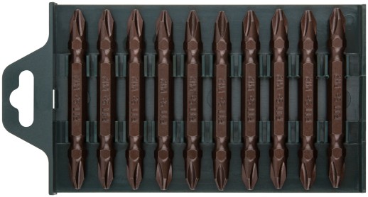 Биты сталь S2, Профи двухсторонние 65 мм PH2/PH2, 10 шт.