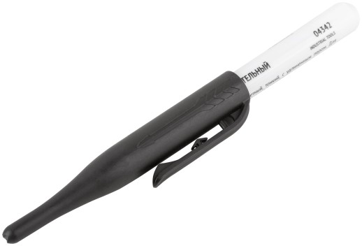 Маркер строительный перманентный, тонкий, удлиненное перо, черный