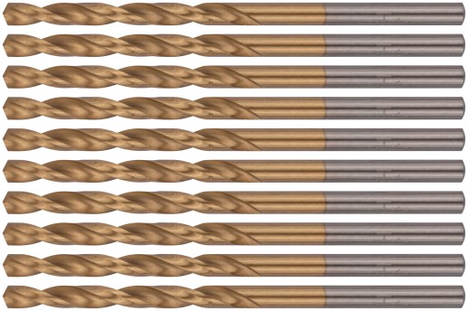 Сверла HSS по металлу, титановое покрытие 3,3 мм (10 шт.)