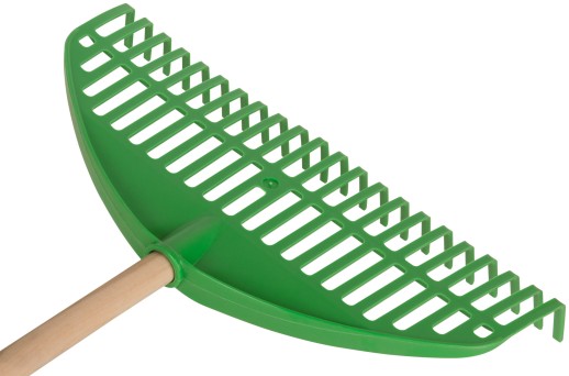 Грабли веерные пластиковые "Оазис", 22 зуба, 440 мм, с деревянным черенком