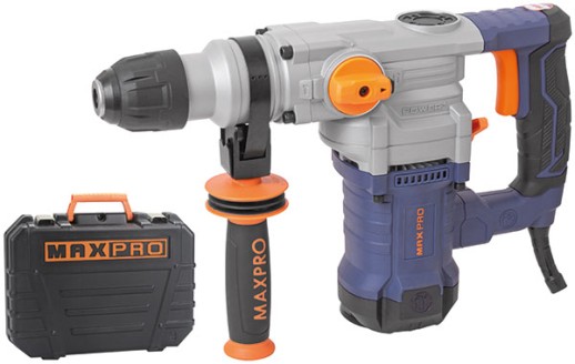 MAX-PRO Перфоратор демонтажный 1200 Вт; 880 об/мин; 4,5 Дж; 3 режима; Д/Б/М-40/28/13; 4,95 кг; SDS-PLUS; антивибрационная ручка; резиновые вставки; ре
