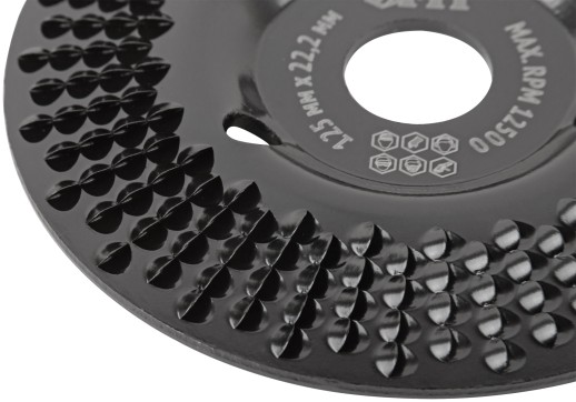 Диск обдирочный по дереву, наклонный, посадочный диаметр 22,2 мм, 125 мм, грубая насечка