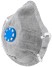 Полумаска фильтрующая, FFP1, формованная, 4-х слойная, угольный фильтр, с клапаном