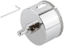 Коронка кольцевая по керамограниту, камню и кафелю алмазная с центровочным сверлом 68х70 мм