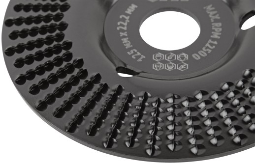 Диск обдирочный по дереву, наклонный, посадочный диаметр 22,2 мм, 125 мм, средняя насечка