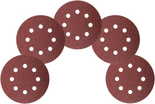 Круги шлифовальные с отверстиями (липучка), алюминий-оксидные, 125 мм, 5 шт. Р 36