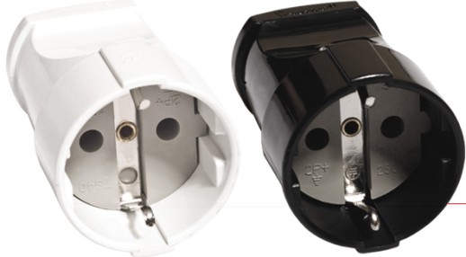 Штепсельное гнездо с заземлением белое (16 A; 250 B) "UNIVERSAL"