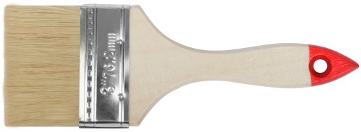Кисть флейцевая "Оптима", натур. cветлая щетина, деревянная ручка 3" (75 мм)