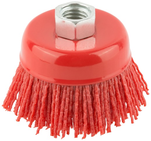 Корщетка-чашка нейлоновая, гайка М14, Профи  65 мм