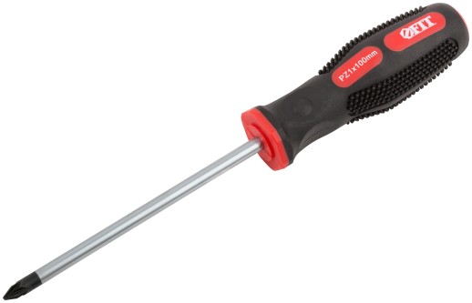 Отвертка "Универсал", CrV сталь, прорезиненная ручка, Профи  5х100 мм РZ1
