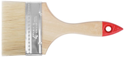 Кисть флейцевая "Оптима", натур. cветлая щетина, деревянная ручка 4" (100 мм)