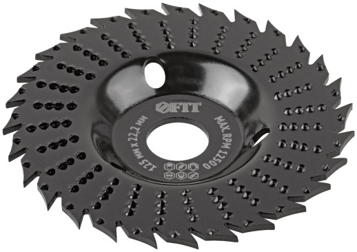 Диск-фреза обдирочный по дереву, плоский, посадочный диаметр 22,2 мм, 125 мм, грубая насечка