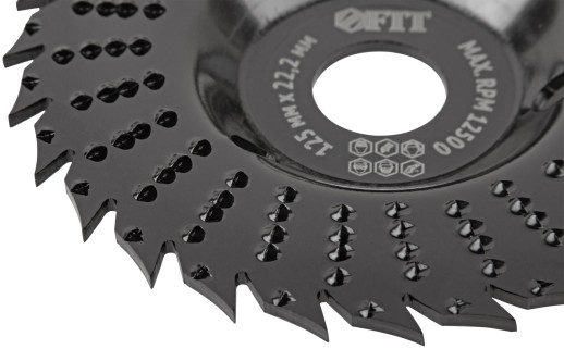 Диск-фреза обдирочный по дереву, плоский, посадочный диаметр 22,2 мм, 125 мм, грубая насечка