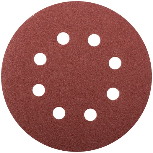 Круги шлифовальные с отверстиями (липучка), алюминий-оксидные, 125 мм, 5 шт. Р 100