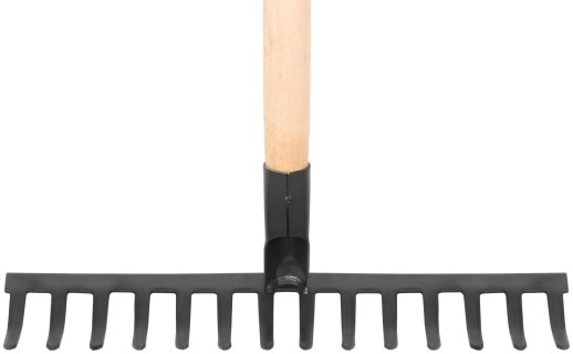 Грабли, прямой зуб, 14 зубьев,  с деревянным черенком