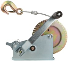 Лебедка шестеренчатая ( двойная шестеренка ), стальной трос 9,5 м х 5 мм, 1000 кг