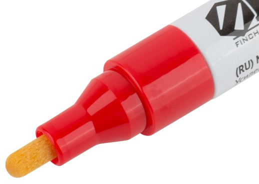 Маркер строительный с жидким красящим составом, алюминиевый корпус, красный