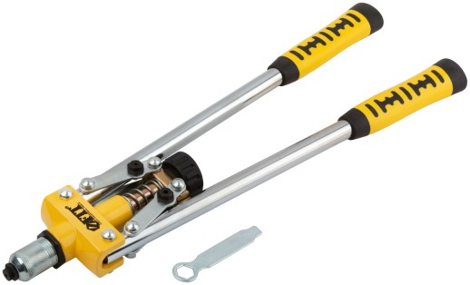 Заклепочник усиленный с длинными ручками, пластиковый контейнер 3,2-4,8 мм (430 мм)