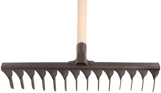 Грабли, витой зуб, 14 зубьев, с деревянным черенком